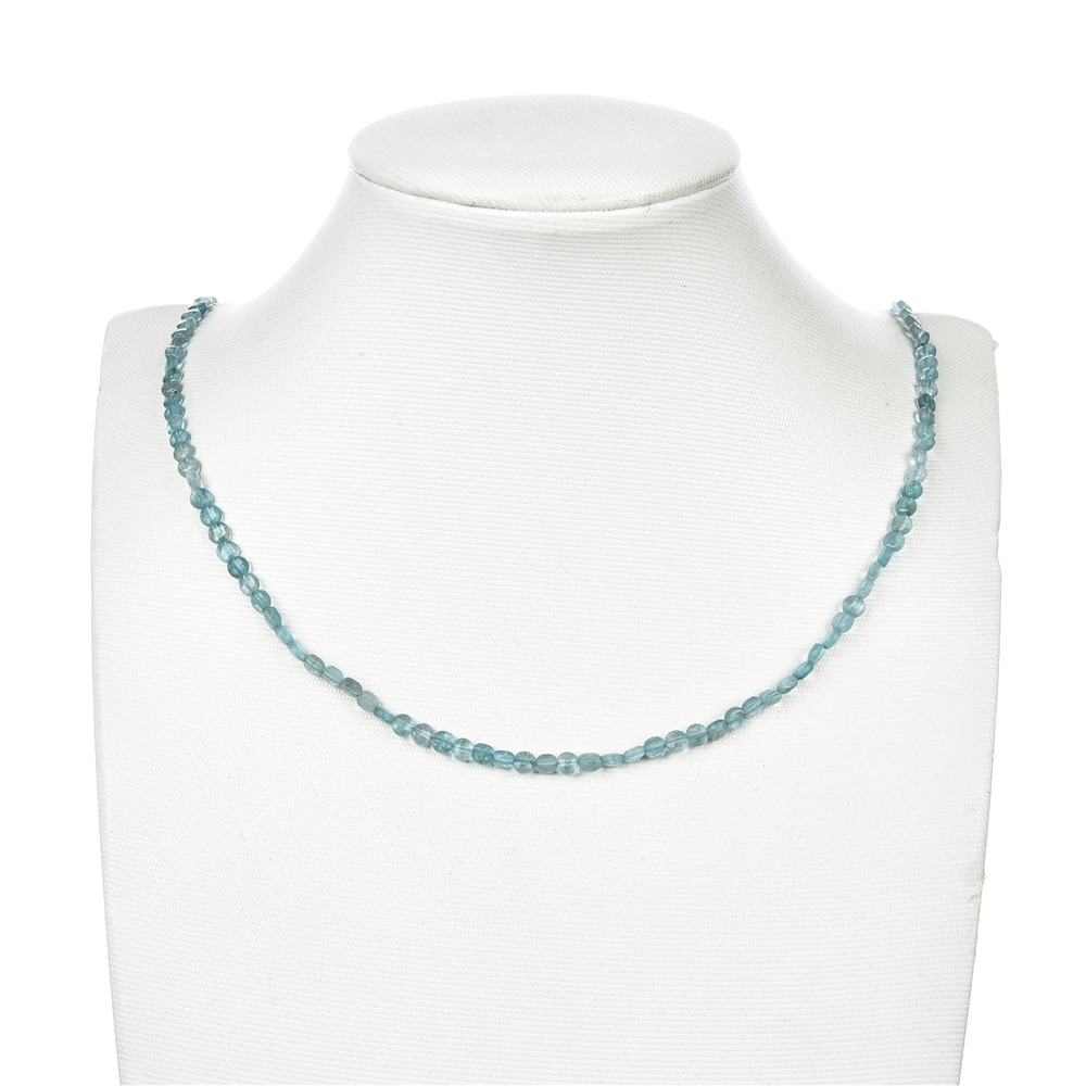 Rang de collier disque/pièce, apatite (stab.), facetté, 04mm (38cm)