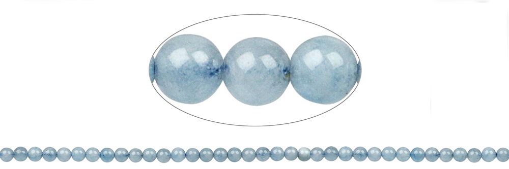 Strand of beads, Aquamarine, 04mm