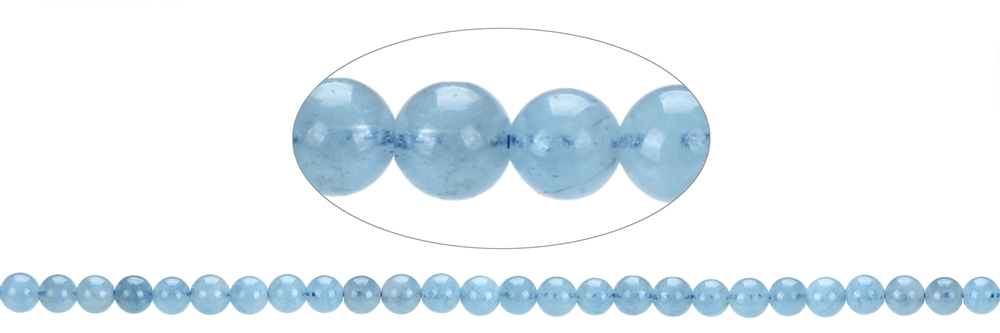 String Beads, Aquamarine A, 06 - 07mm