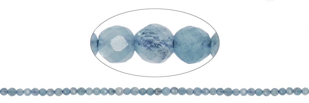 Strand of beads, Aquamarine AA, faceted, 03,5-04mm