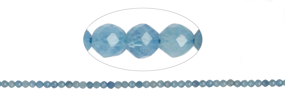 Strand of beads, Aquamarine, faceted, 02mm (39cm)