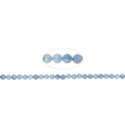140220104827 Strang Kugeln, Aquamarin (dunkel), facettiert, 03mm (39cm) | Marco Schreier