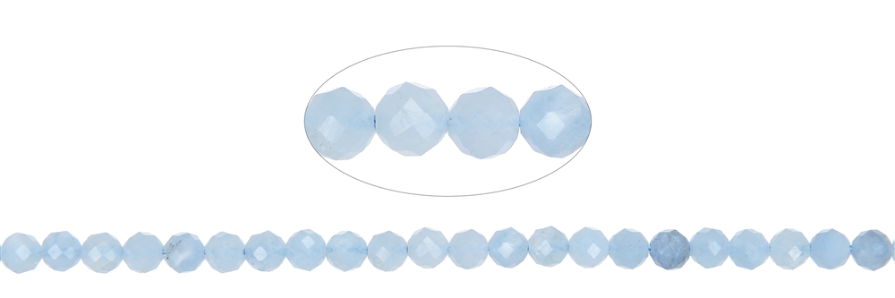 Strand of beads, Aquamarine A, faceted, 04mm