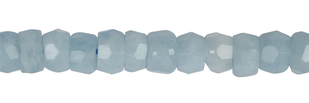 Strand Button, Aquamarine, faceted, 04-05 x 09-10mm