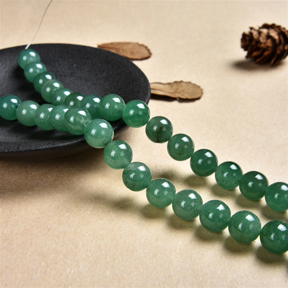 Rang de collier boules, Aventurine A, 10mm