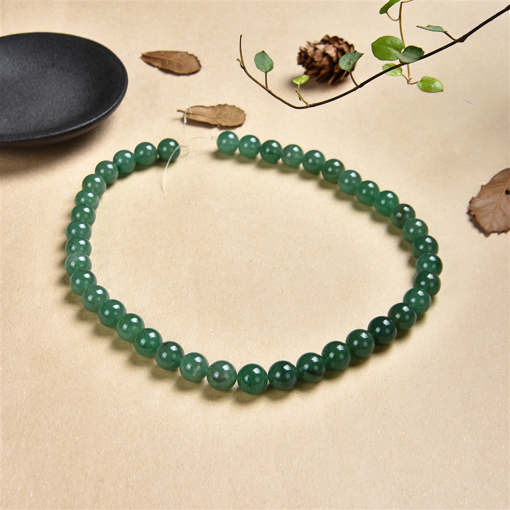 Rang de collier boules, Aventurine A, 10mm