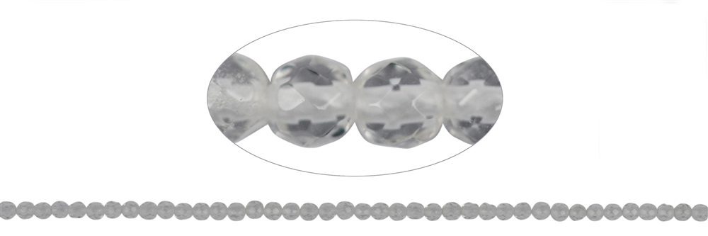 Filo di perline, cristallo di rocca, sfaccettato, 02 mm (38 cm)