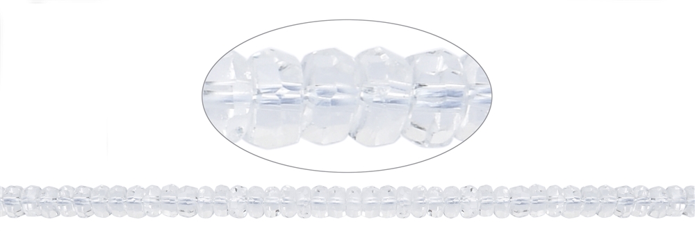 Strand Button, Rock Crystal, faceted, 03-04 x 06-07mm (39cm)