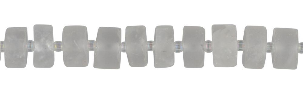 Rang de collier "Wheel Shape", Cristal de roche, mat, 03-05 x 06-08mm (38cm)