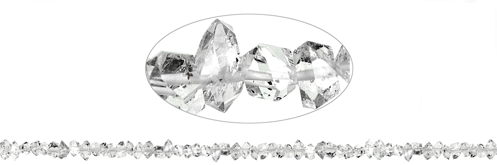 filamento doble punta, Cristal de roca (tipo Herkimer), extra, 02-03 x 04-05mm