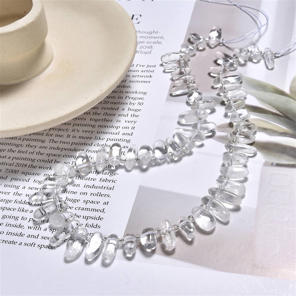 Strand of nuggets "tooth", Rock Crystal, 10-20mm (39cm) | Marco Schreier