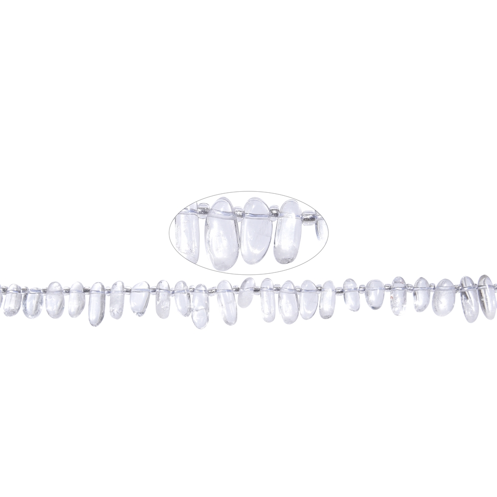 Strand of nuggets "tooth", Rock Crystal, 10-20mm (39cm) | Marco Schreier
