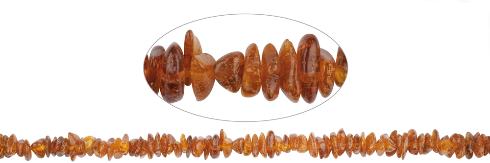 strand sliver, Amber cognac medium, 05-10 x 05-07mm