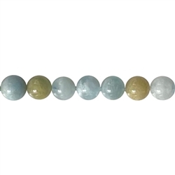 140370100924 Rang de collier boules, Aigue-marine/Héliodore, 10mm (39cm) | Marco Schreier