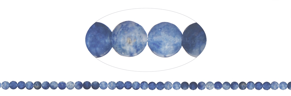 Rang de collier boules, quartz bleu, 04mm (39cm)