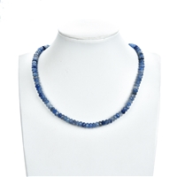Rang de collier Bouton, quartz bleu, facetté, 03 x 05mm (38cm)
