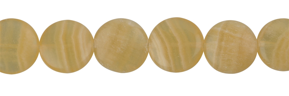Strang Button flach, Calcit (orange) 16 – 18mm