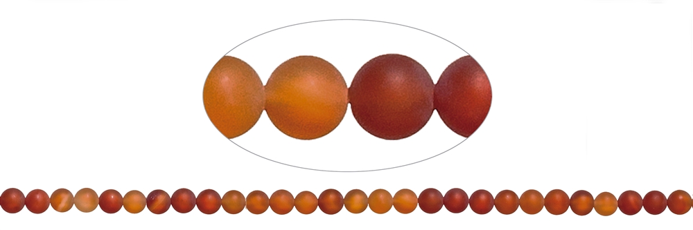 strand of balls, carnelian (burnt), matt, 06mm