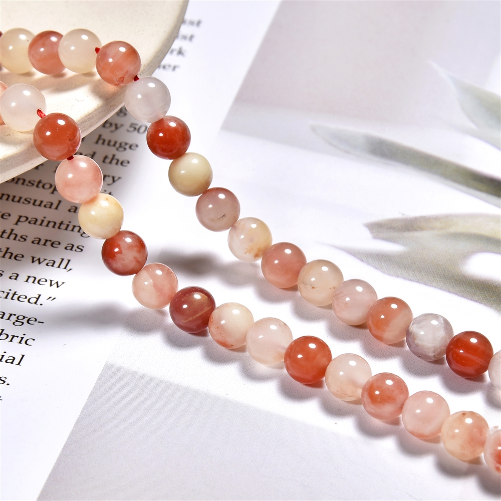 String Beads, Carnelian colorful (natural), 06mm | Marco Schreier