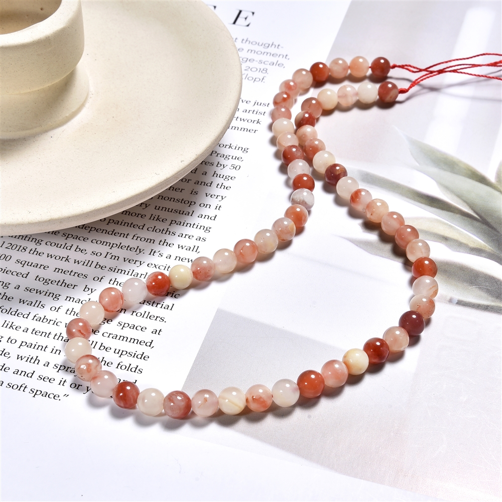 String Beads, Carnelian colorful (natural), 06mm | Marco Schreier