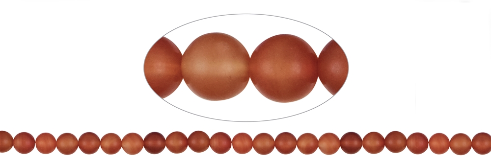 strand of balls, carnelian (burnt), matte, 08mm