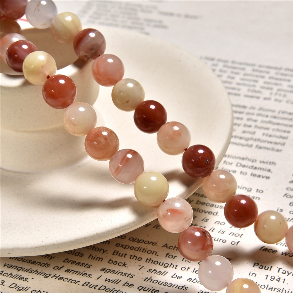 String Beads, Carnelian colorful (natural), 10mm | Marco Schreier