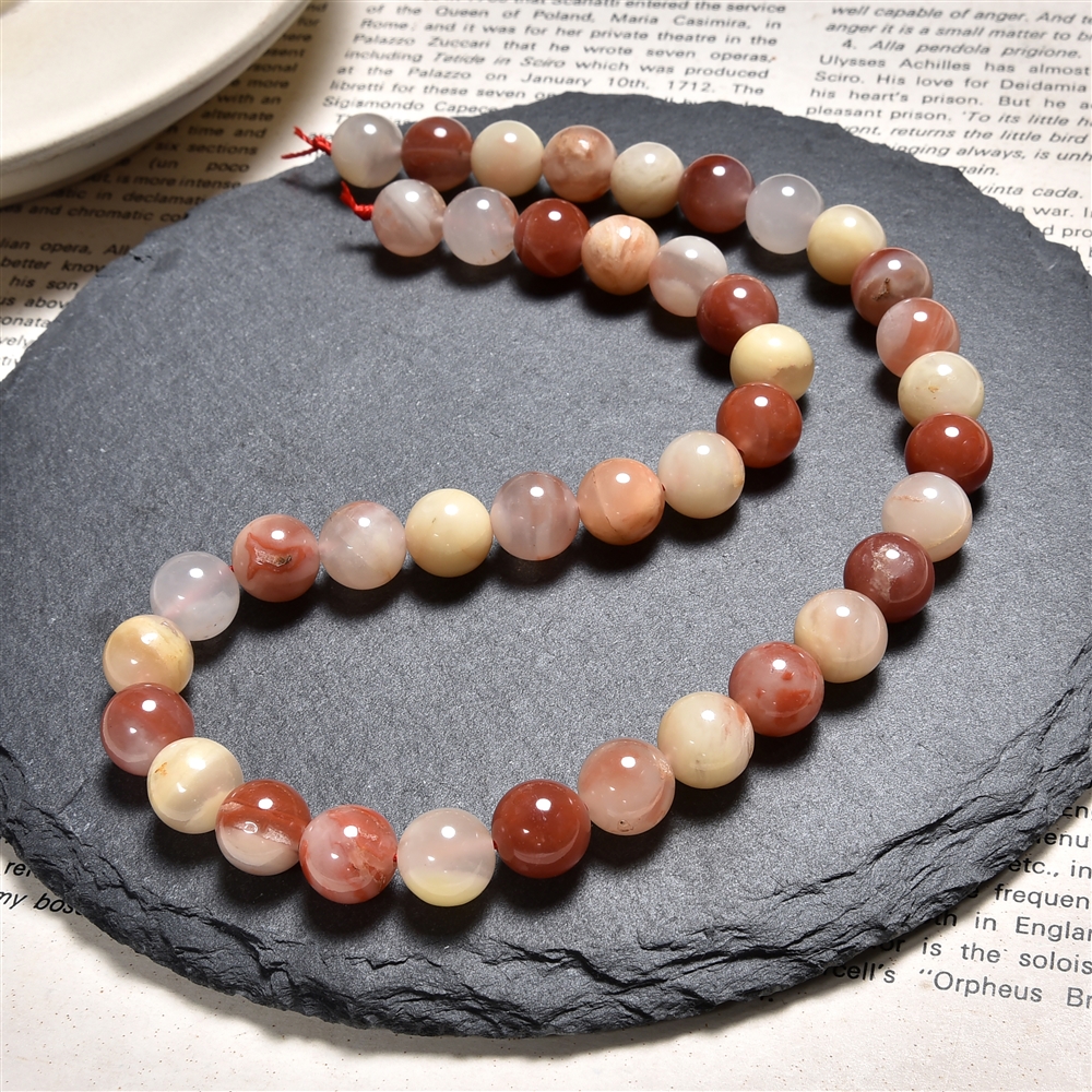 String Beads, Carnelian colorful (natural), 10mm | Marco Schreier