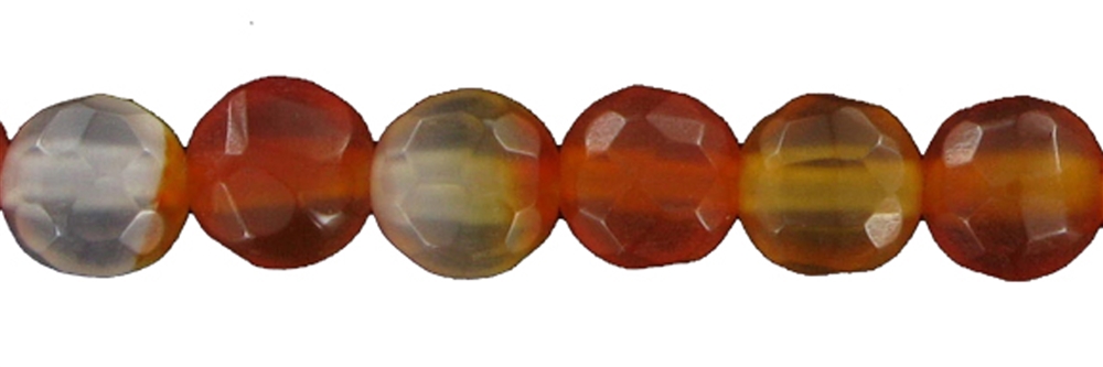 Filo di perle, corniola (bruciata), sfaccettate, 04 mm