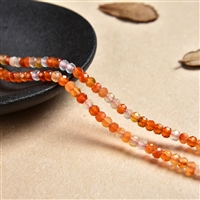strand button, carnelian (burnt), faceted, 03 x 04mm