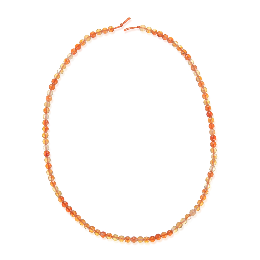 Strand Coin, Carnelian (burnt), faceted, 04 x 02mm (39cm)