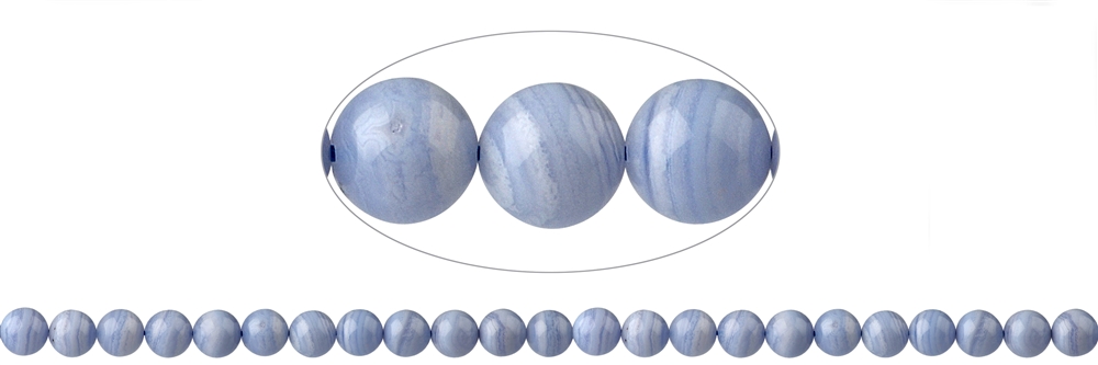 Strand of beads, Blue Lace Agate A, 08mm