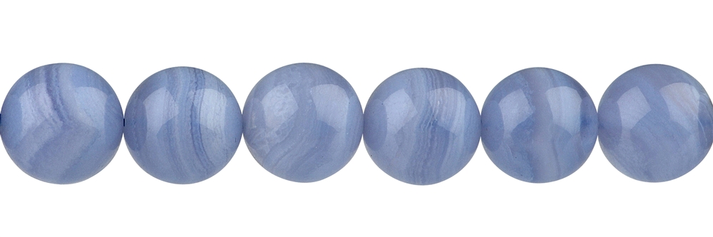 Rang de collier boules, Calcédoine (bleu), 12mm