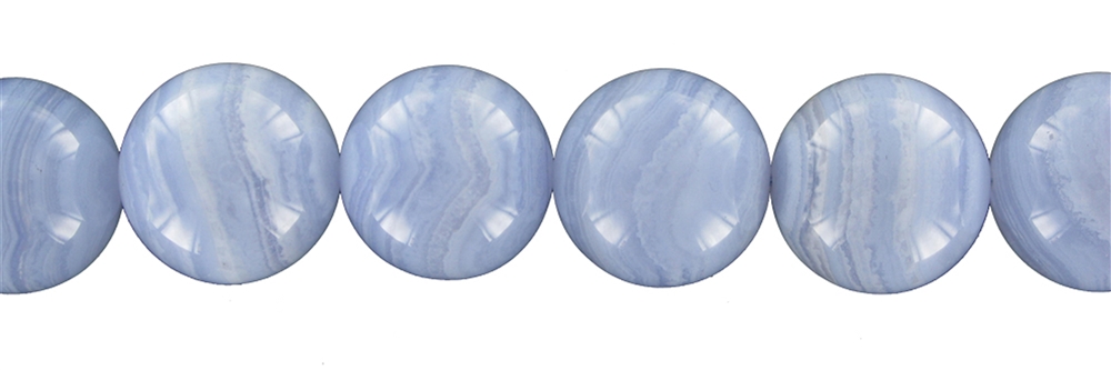 Strand of beads, Blue Lace Agate, 18mm