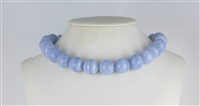 Strand of beads, Blue Lace Agate A, 18mm