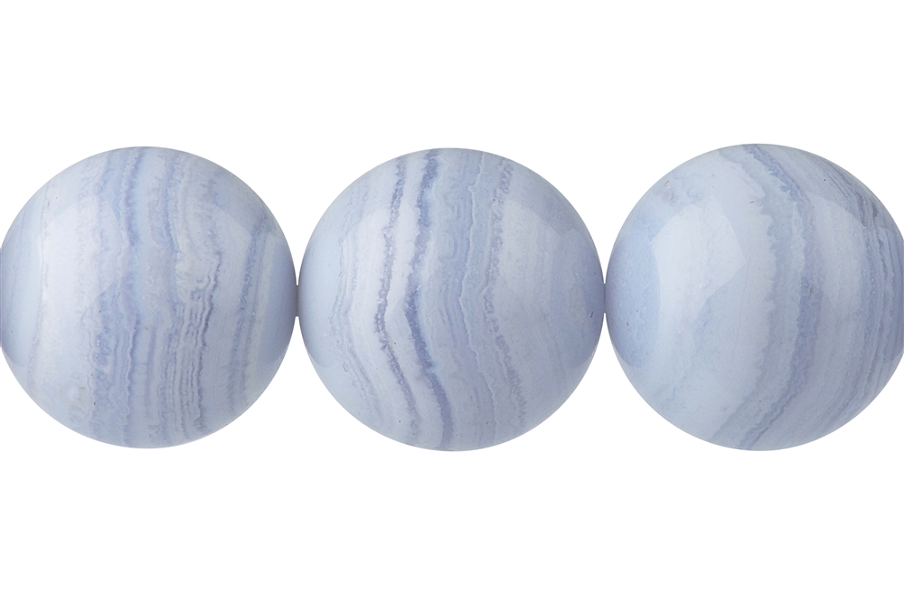Filo di perle, calcedonio (blu) A, 18 mm
