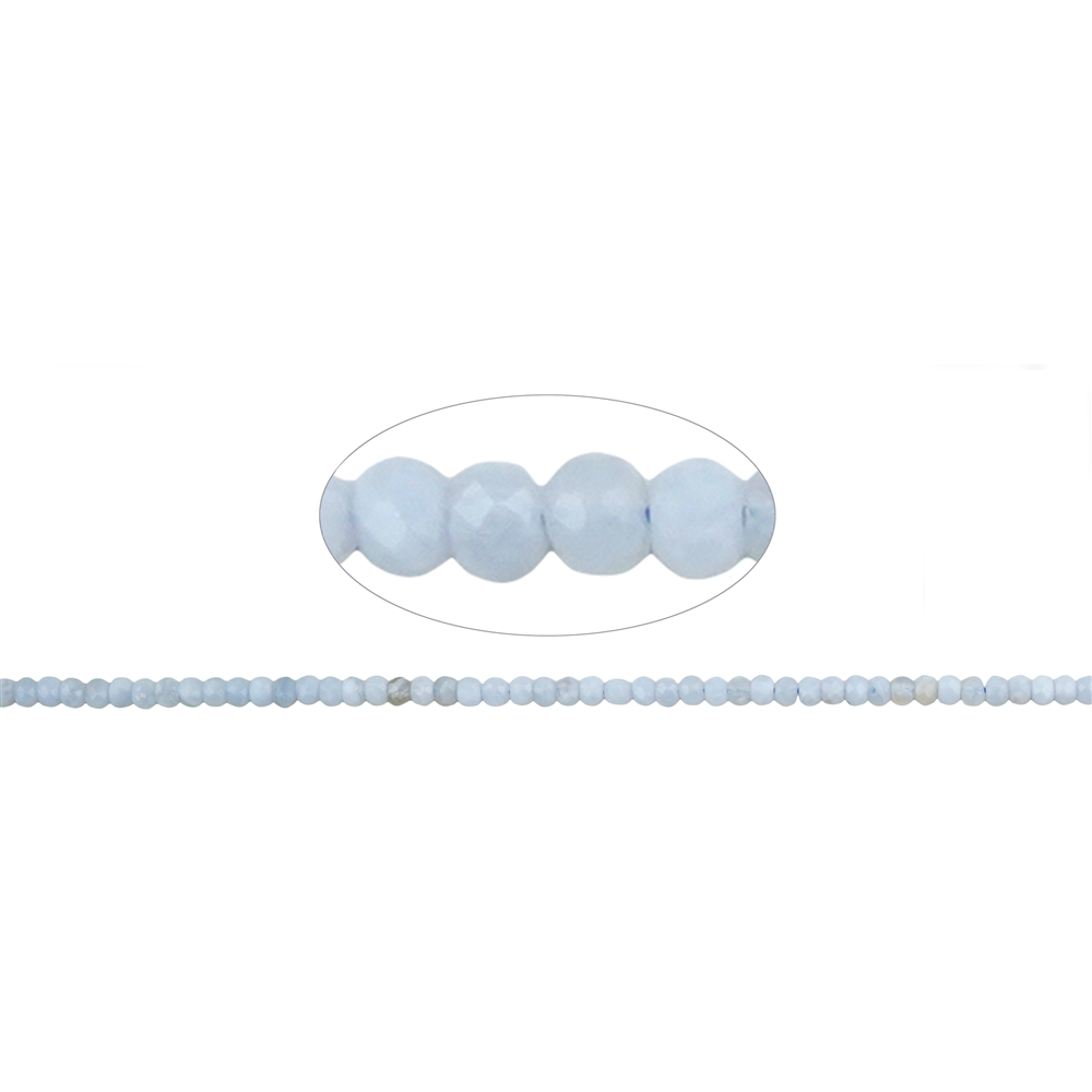Filo di bottoni, Calcedonio (blu), sfaccettato, 03 x 04 mm | Marco Schreier