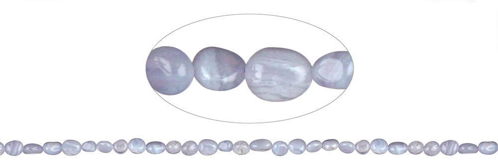 Strand of Nuggets (flat), Blue Lace Agate, 10-11 x 08-10mm
