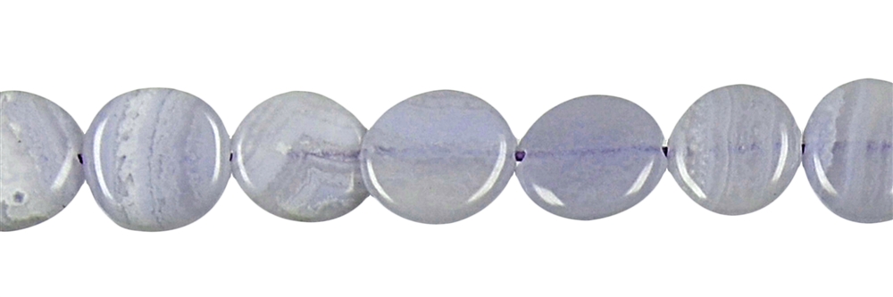 Fili di pepite (piatte), calcedonio (blu), 10-11 x 08-10 mm