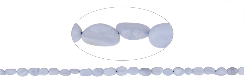 Strand of nuggets, Blue Lace Agate, matte, 07-11 x 07-08mm