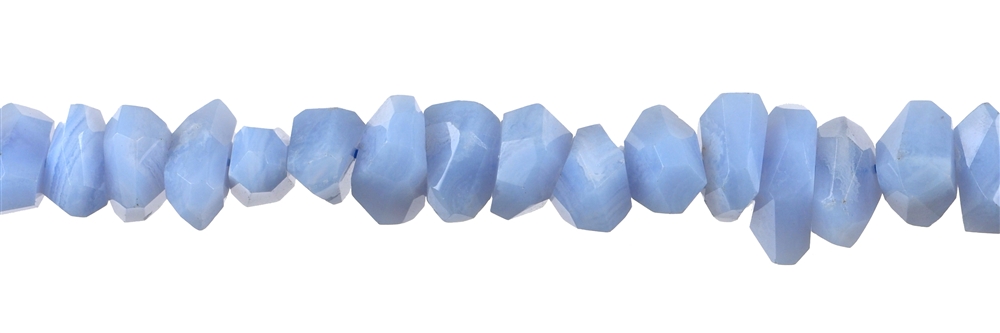 strand nuggets, Blue Lace Agate faceted, 05-09 x 07-09mm