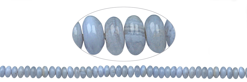 Rang de collier, Calcédoine (bleu), 03 x 07mm