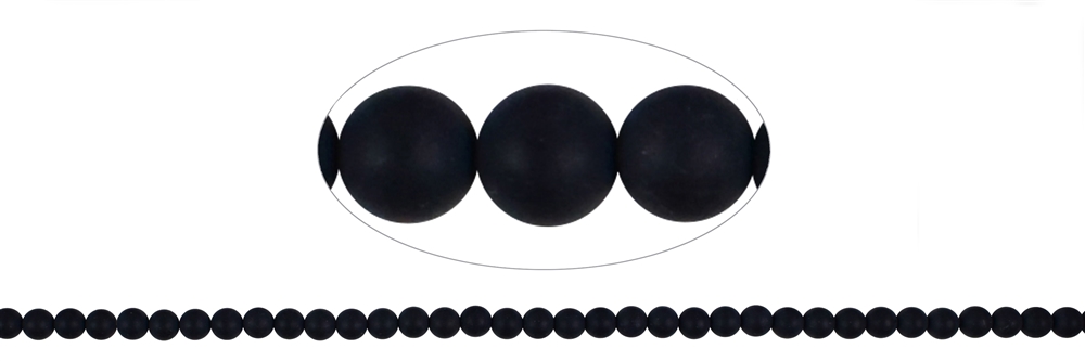 Rang de collier boules, Onyx (gef.), mat, 04mm