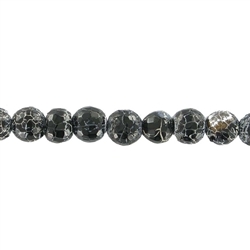 140460100723 Rang de collier boules, Onyx (gef.), sillonné à facettes, 08mm (35cm) | Marco Schreier