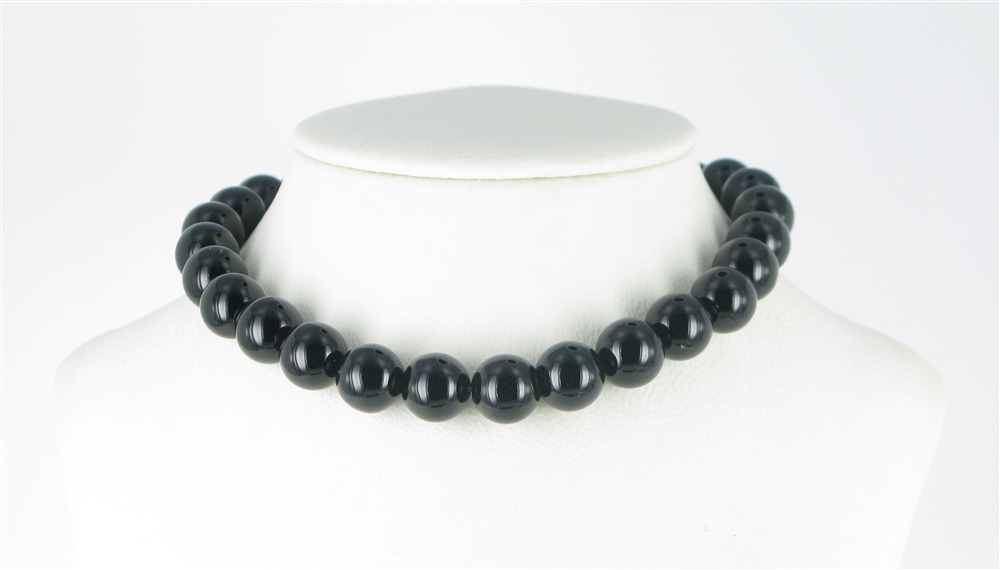 Strand of beads, Onyx (set), 12mm