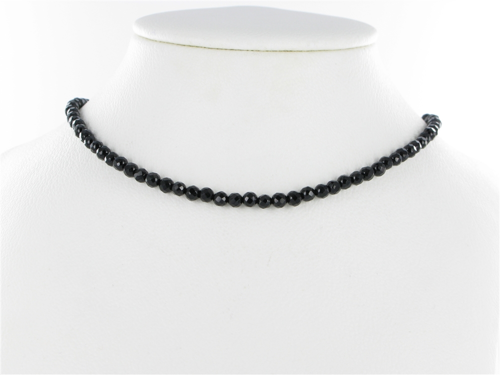 Strand of beads, Onyx (set), faceted, 04mm