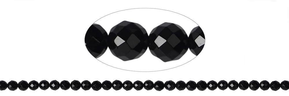 Strand of beads, Onyx (set), faceted, 08mm