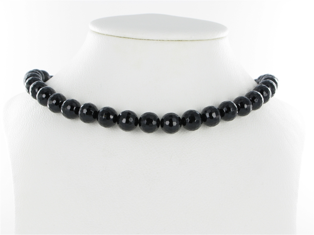 Strang Kugeln, Onyx (gef.), facettiert, 10mm