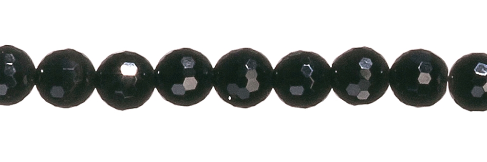 Strand of beads, Onyx (set), faceted, 16mm