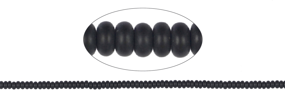 Strang Button, Onyx (gef.),  matt,  02 x 04mm