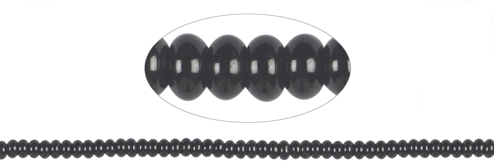 Strang Button, Onyx (gef.), 04 x 08mm